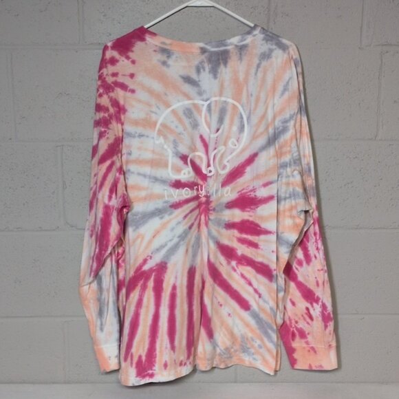 Ivory Ella Tie Dye Pink and Gray Long Sleeve T Shirt Size 3X - Picture 4 of 4